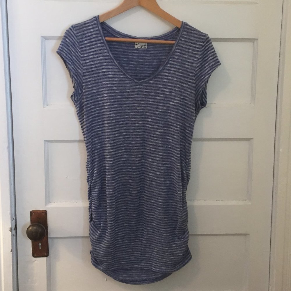Thyme maternity blue & white striped tee - size XS